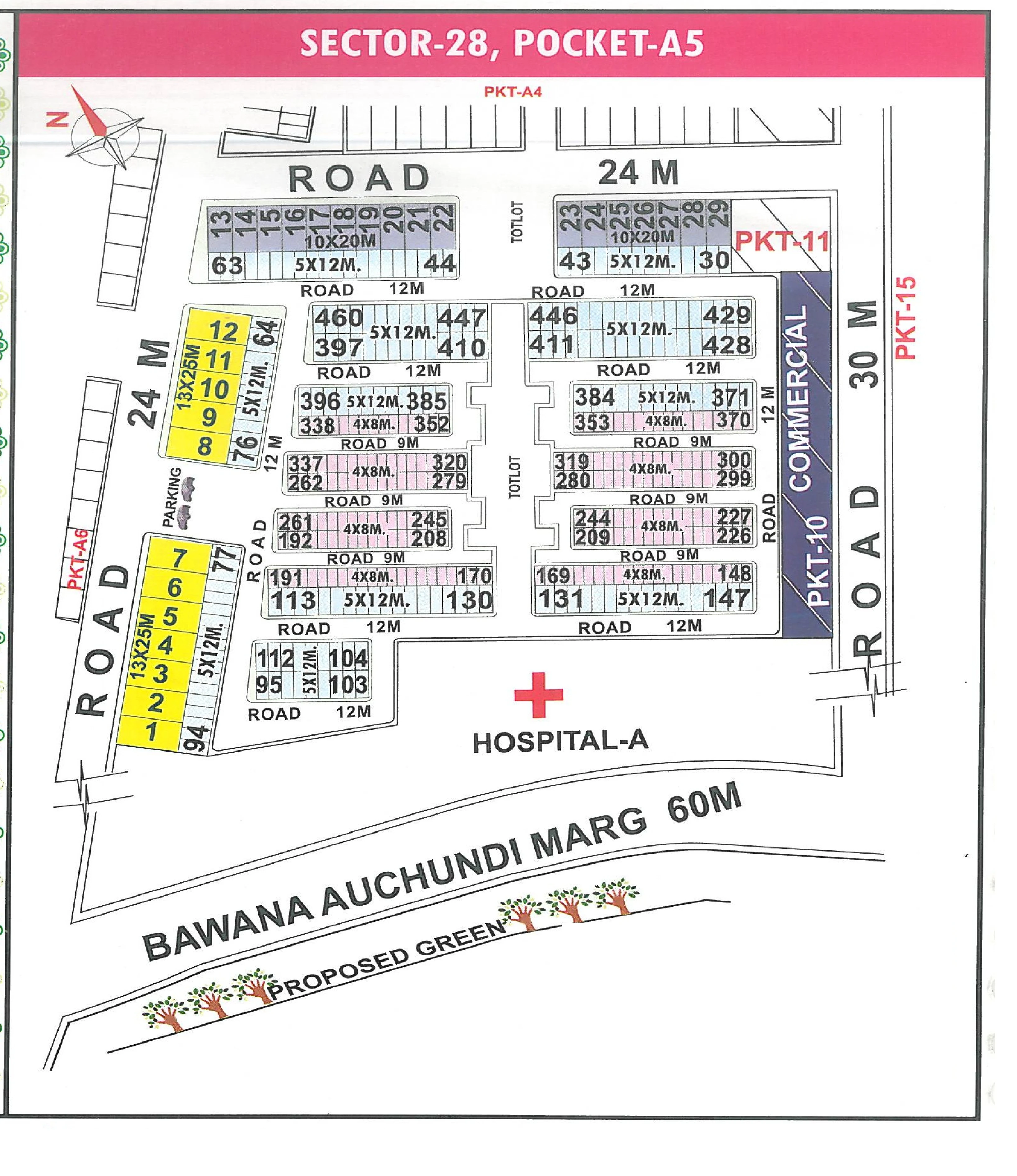 Map of Pocket A5, Sector 28, Rohini