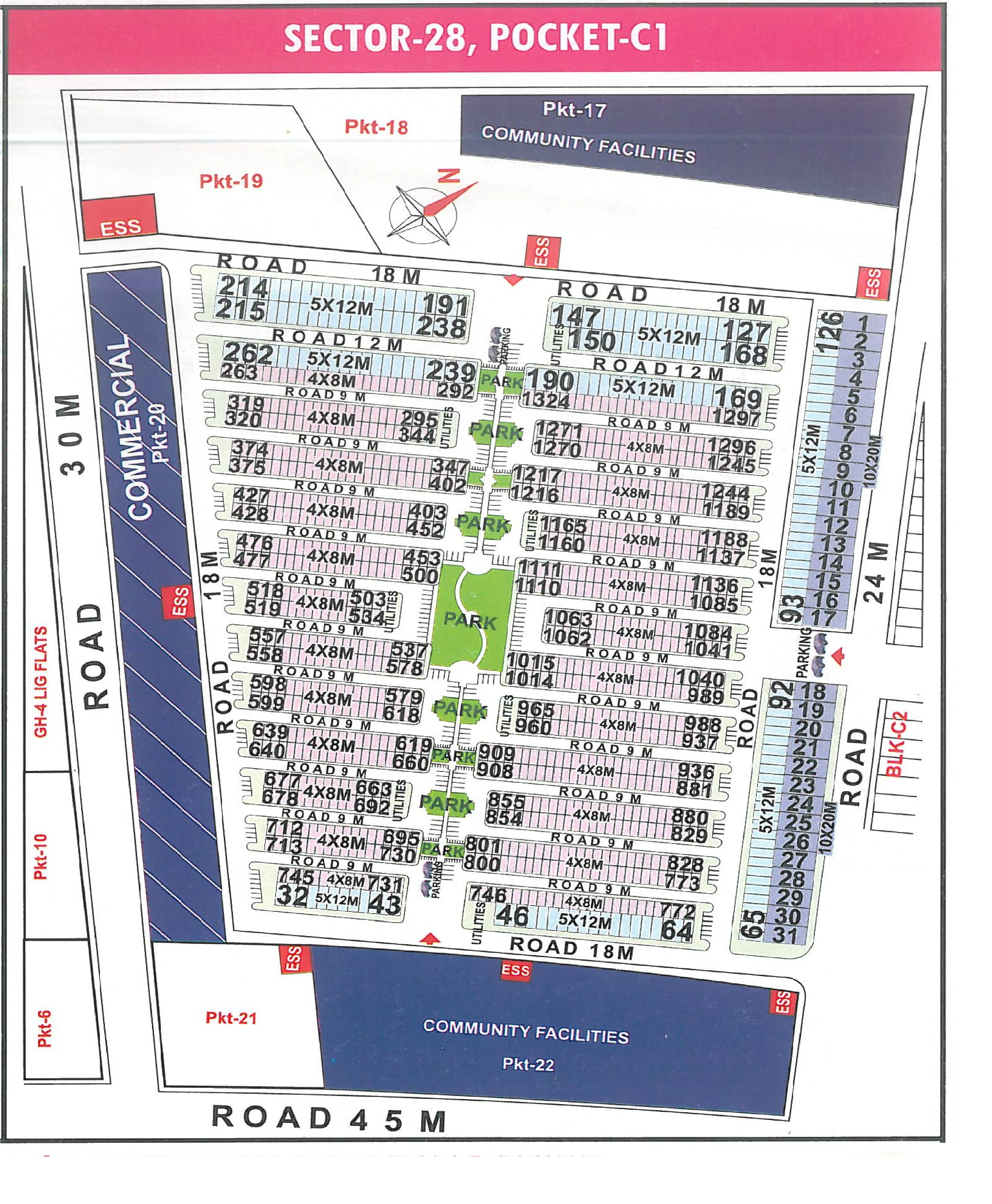 Map of Pocket C1, Sector 28, Rohini