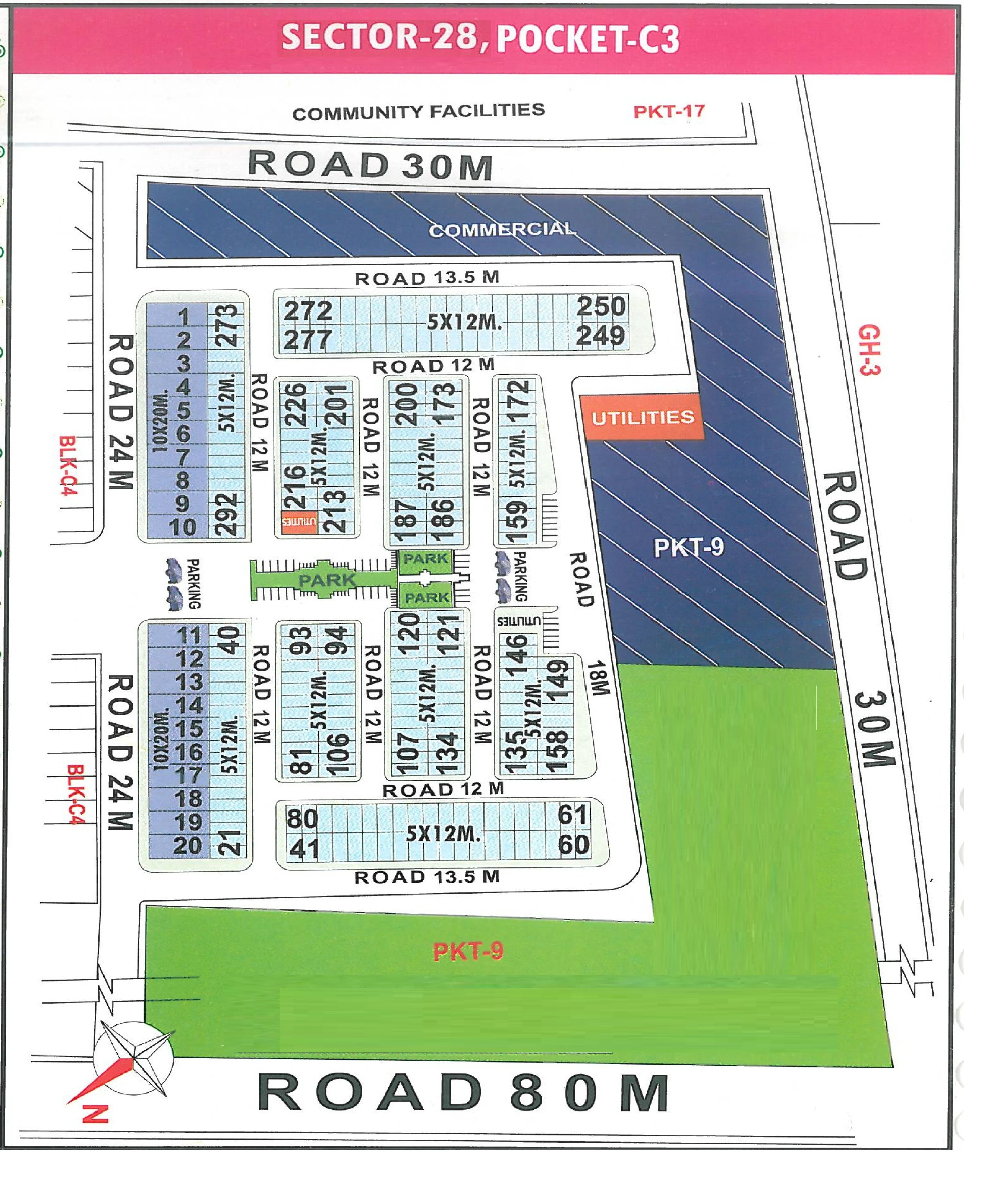 Map of Pocket C3, Sector 28, Rohini