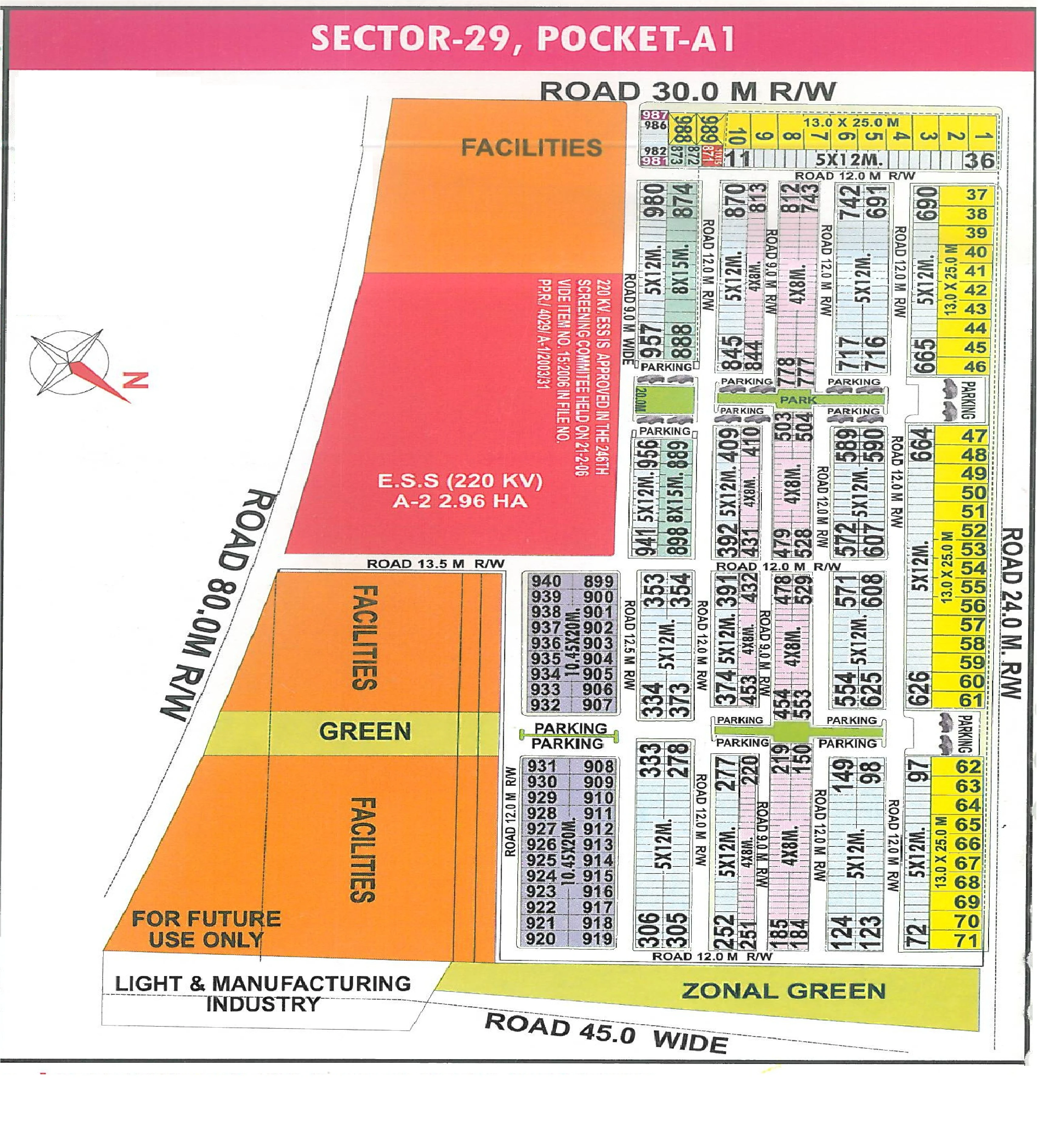 Map of Pocket A1, Sector 29, Rohini