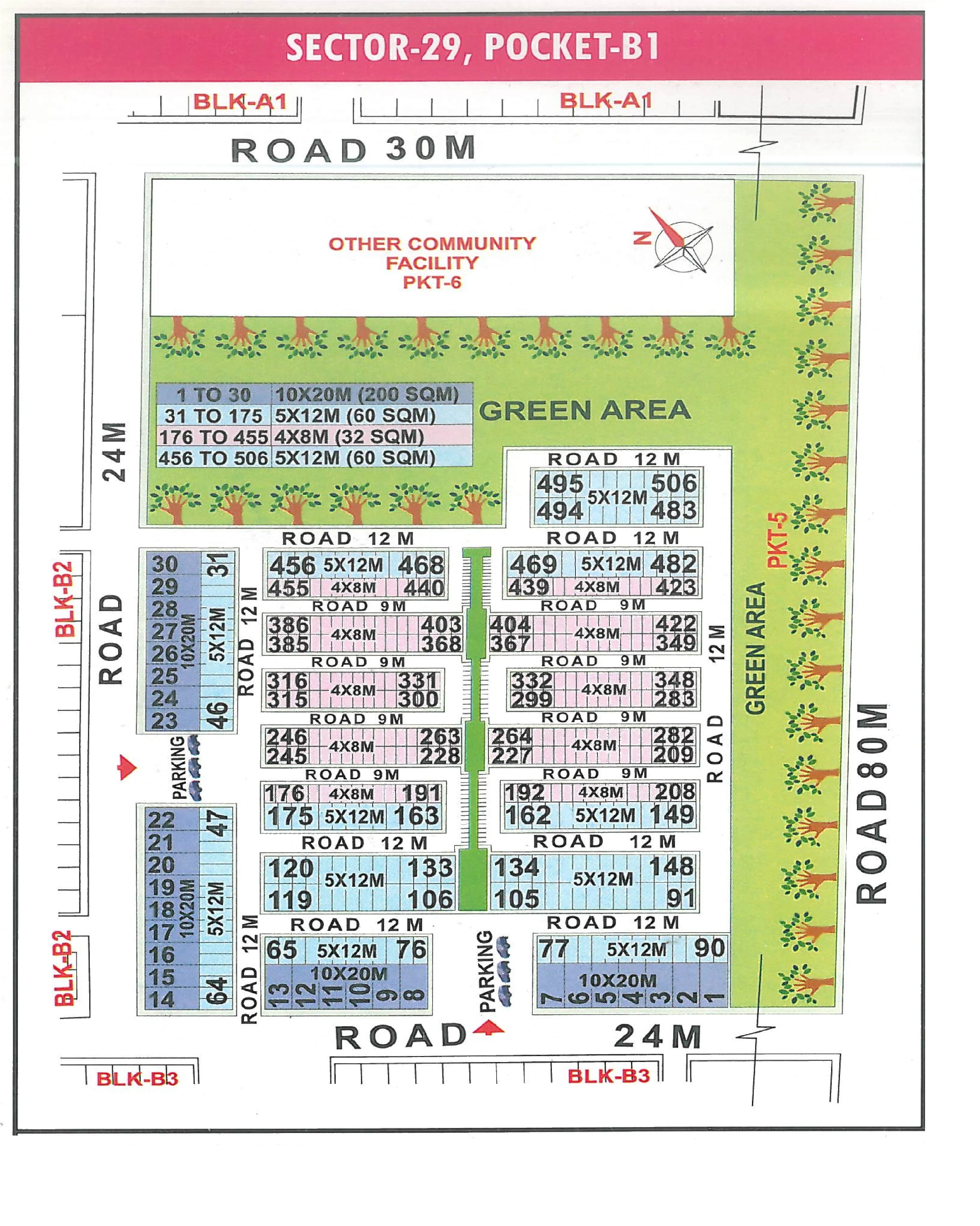 Map of Pocket B1, Sector 29, Rohini
