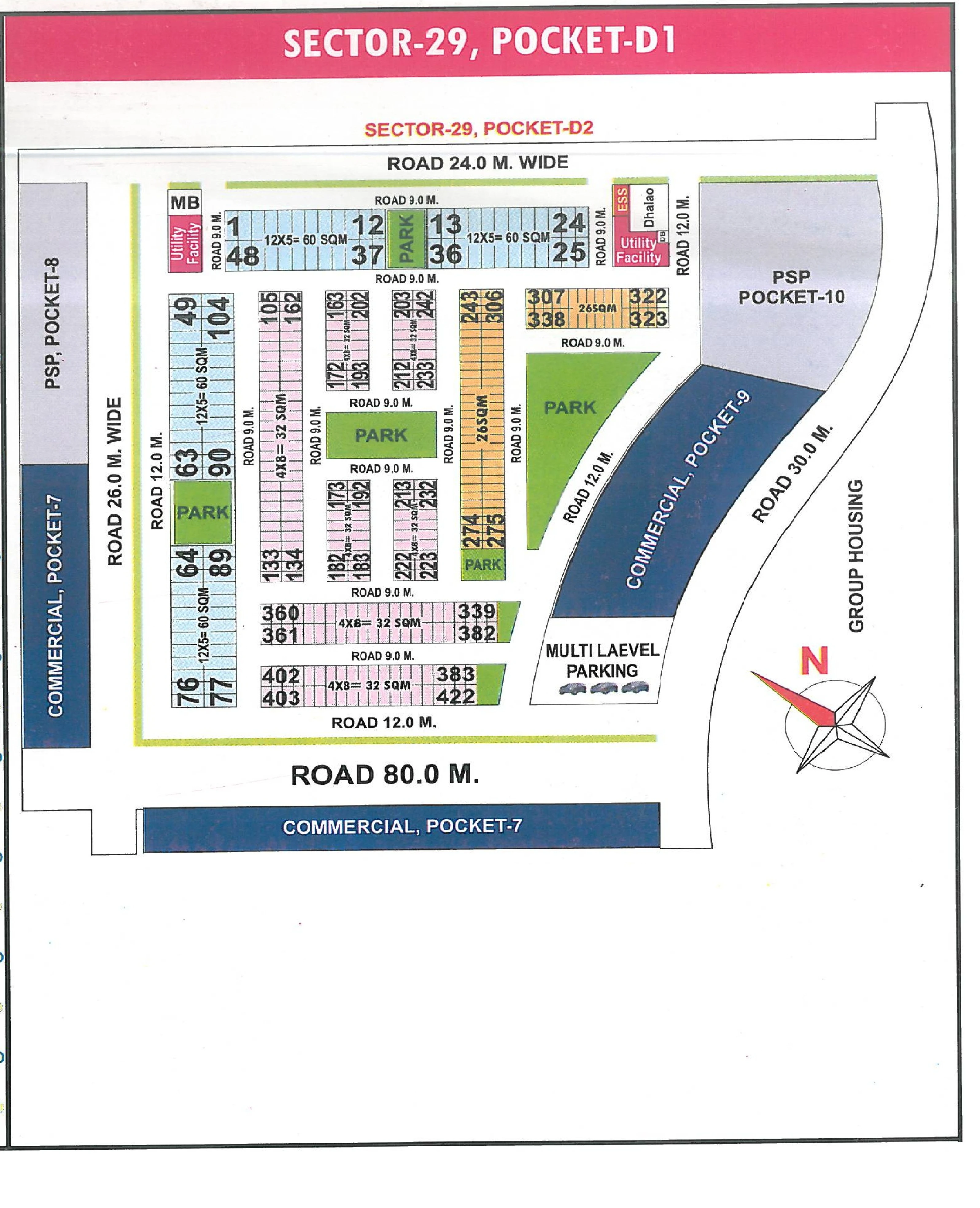 Map of Pocket D1, Sector 29, Rohini