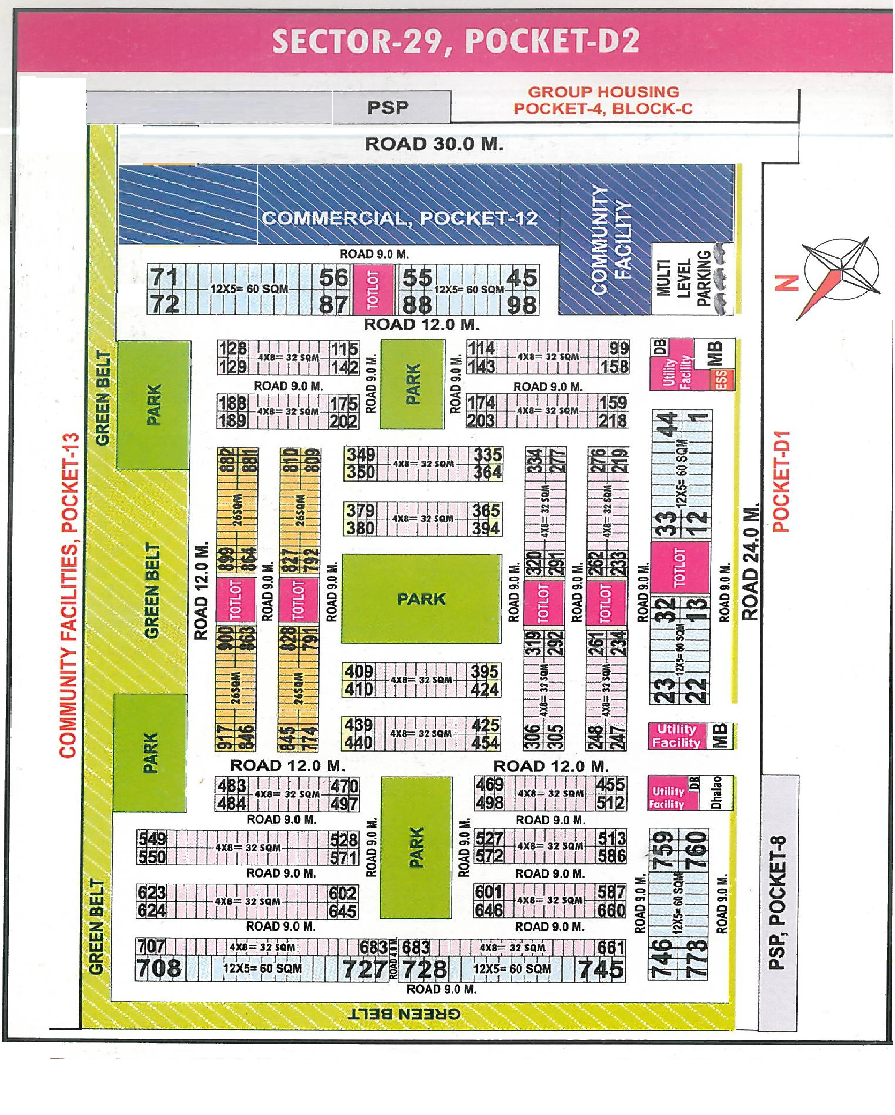 Map of Pocket D2, Sector 29, Rohini