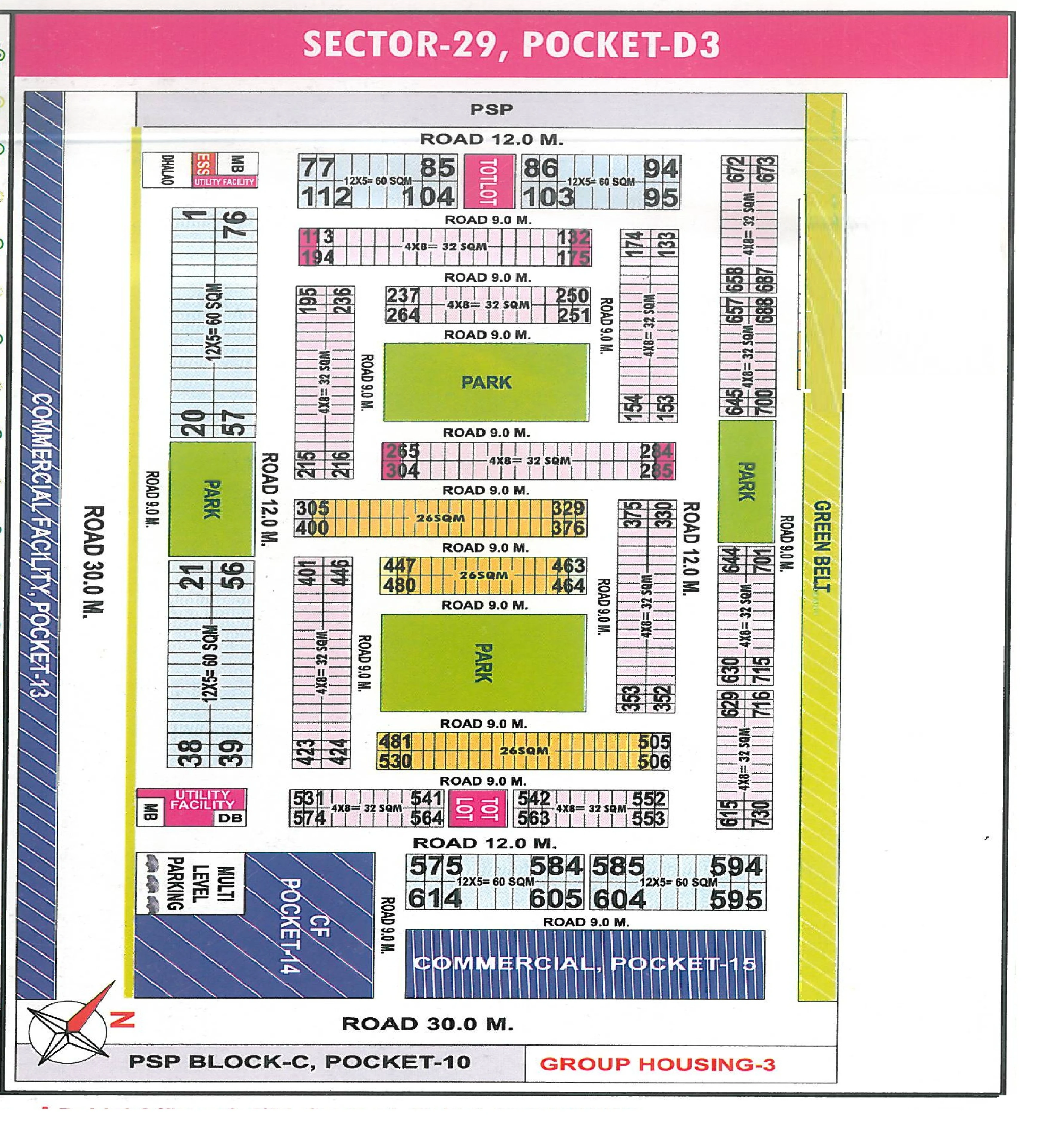 Map of Pocket D3, Sector 29, Rohini