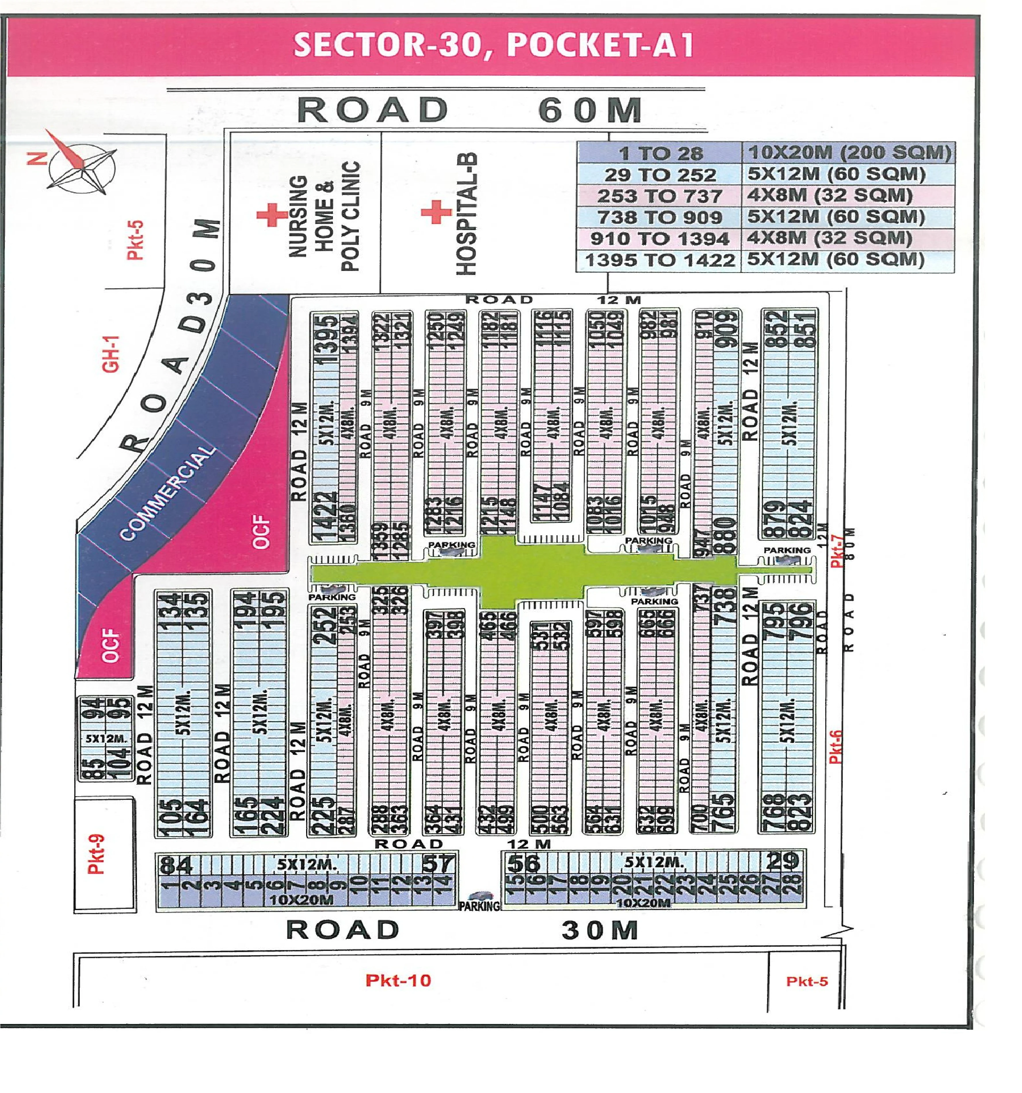 Map of Pocket A1, Sector 30, Rohini