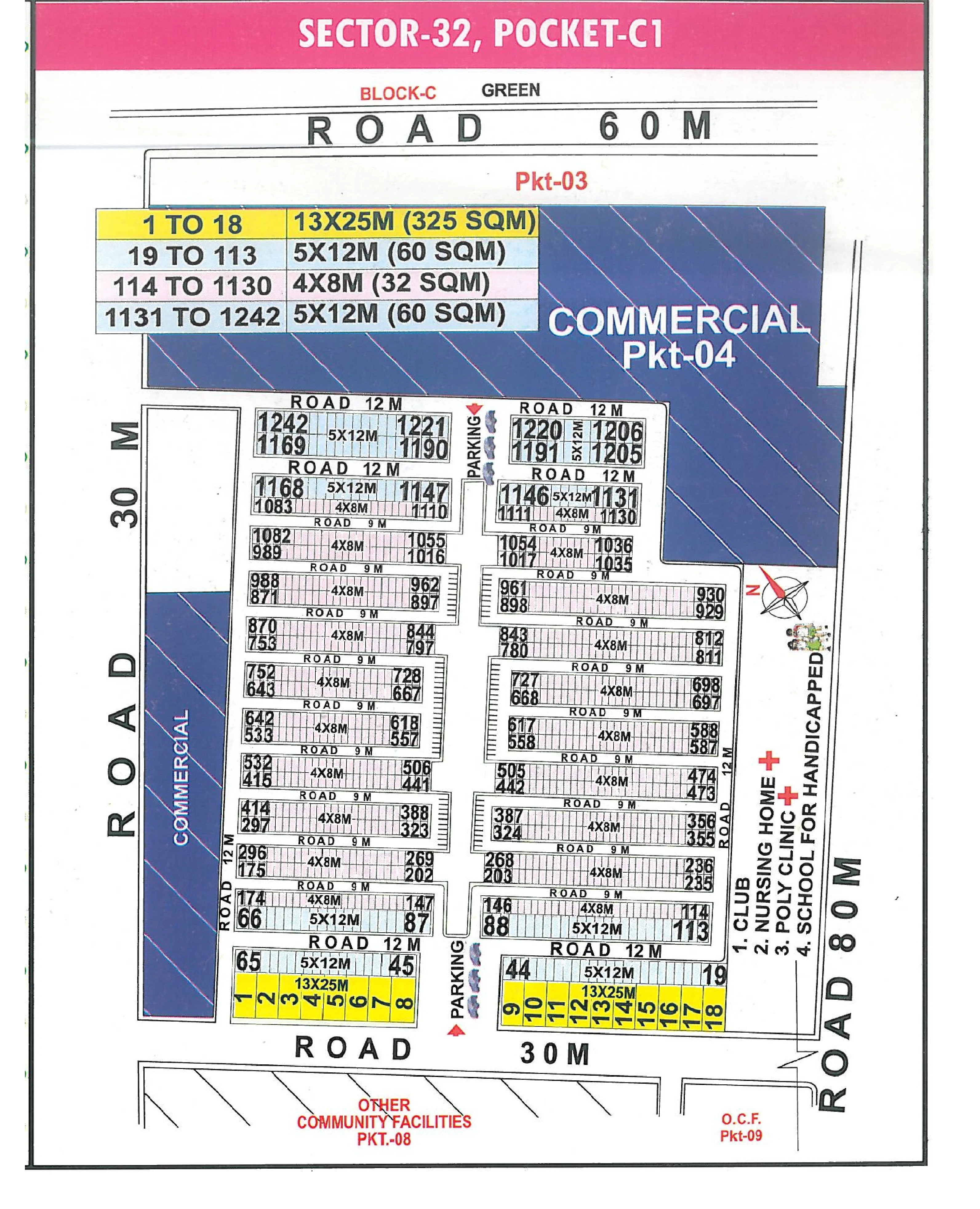 Map of Pocket C1, Sector32, Rohini