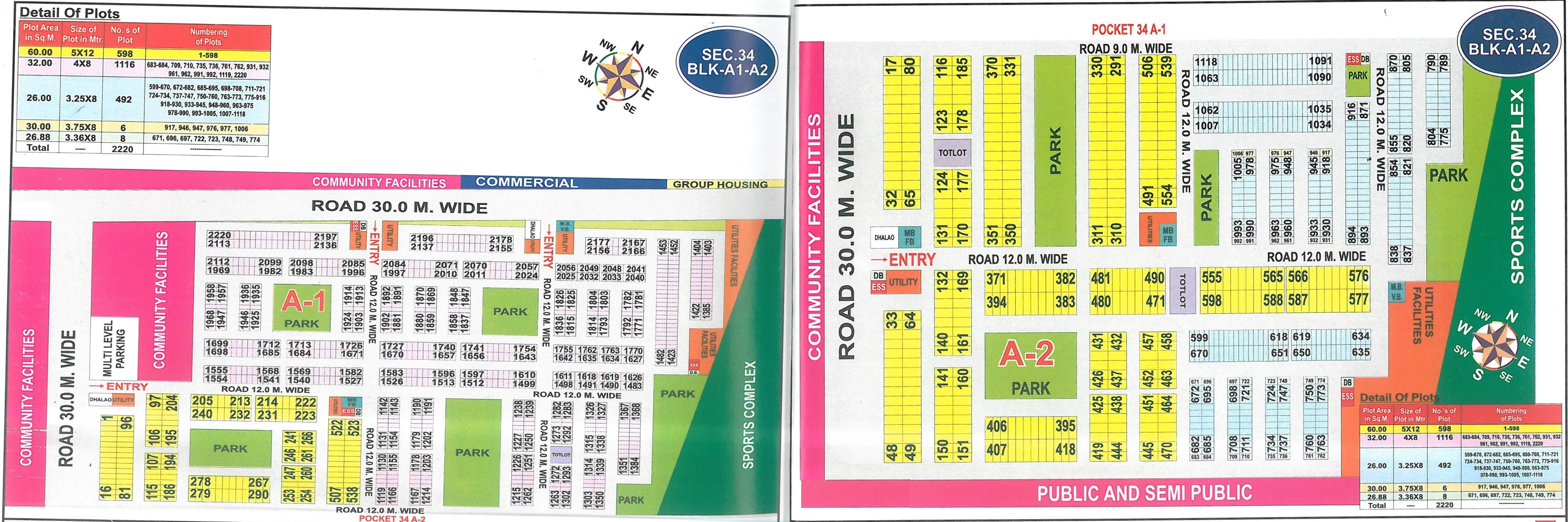 Map of Pocket A1&A2. Sector 34, Rohini
