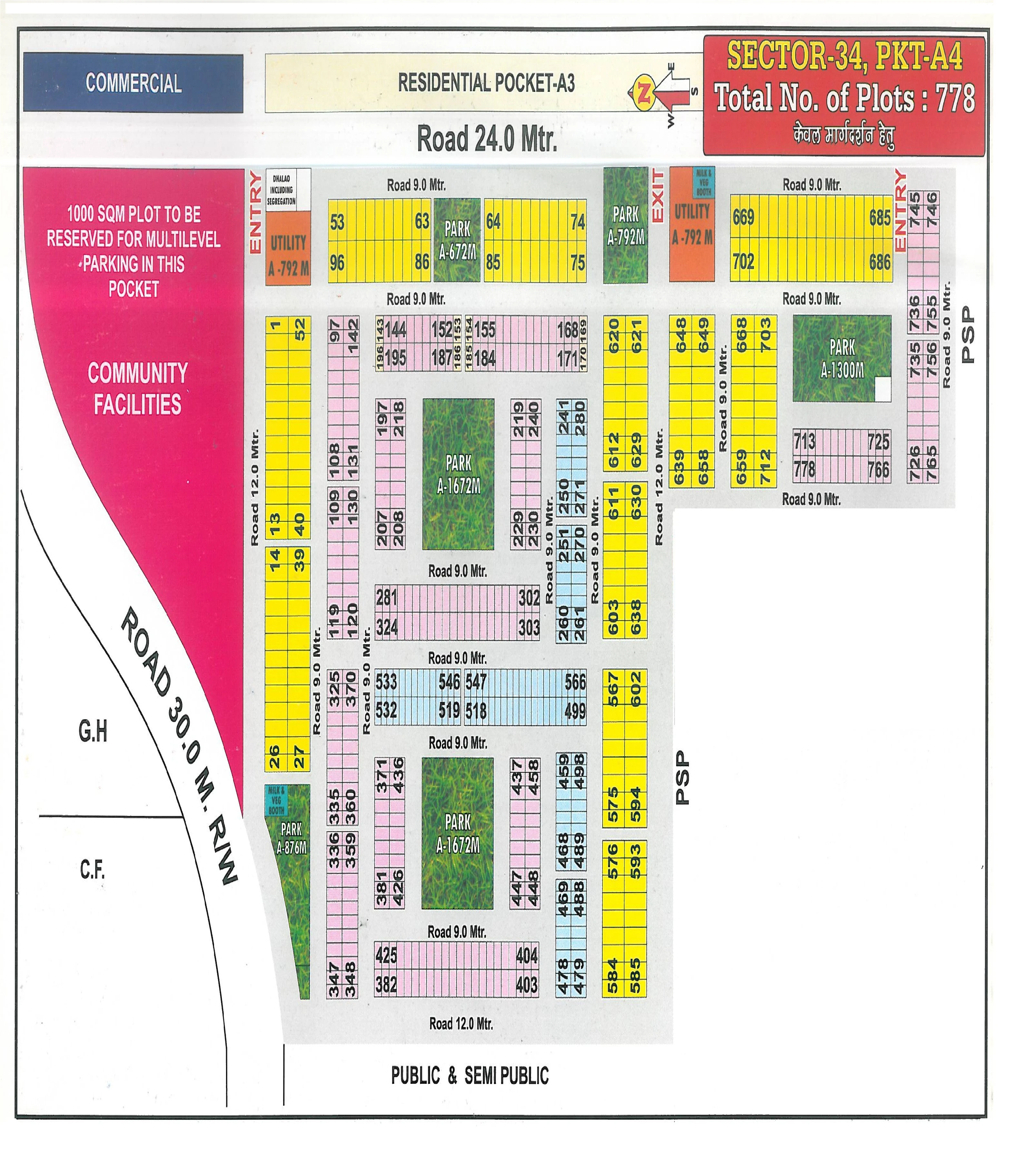 Map of Pocket A4, Sector34, Rohini