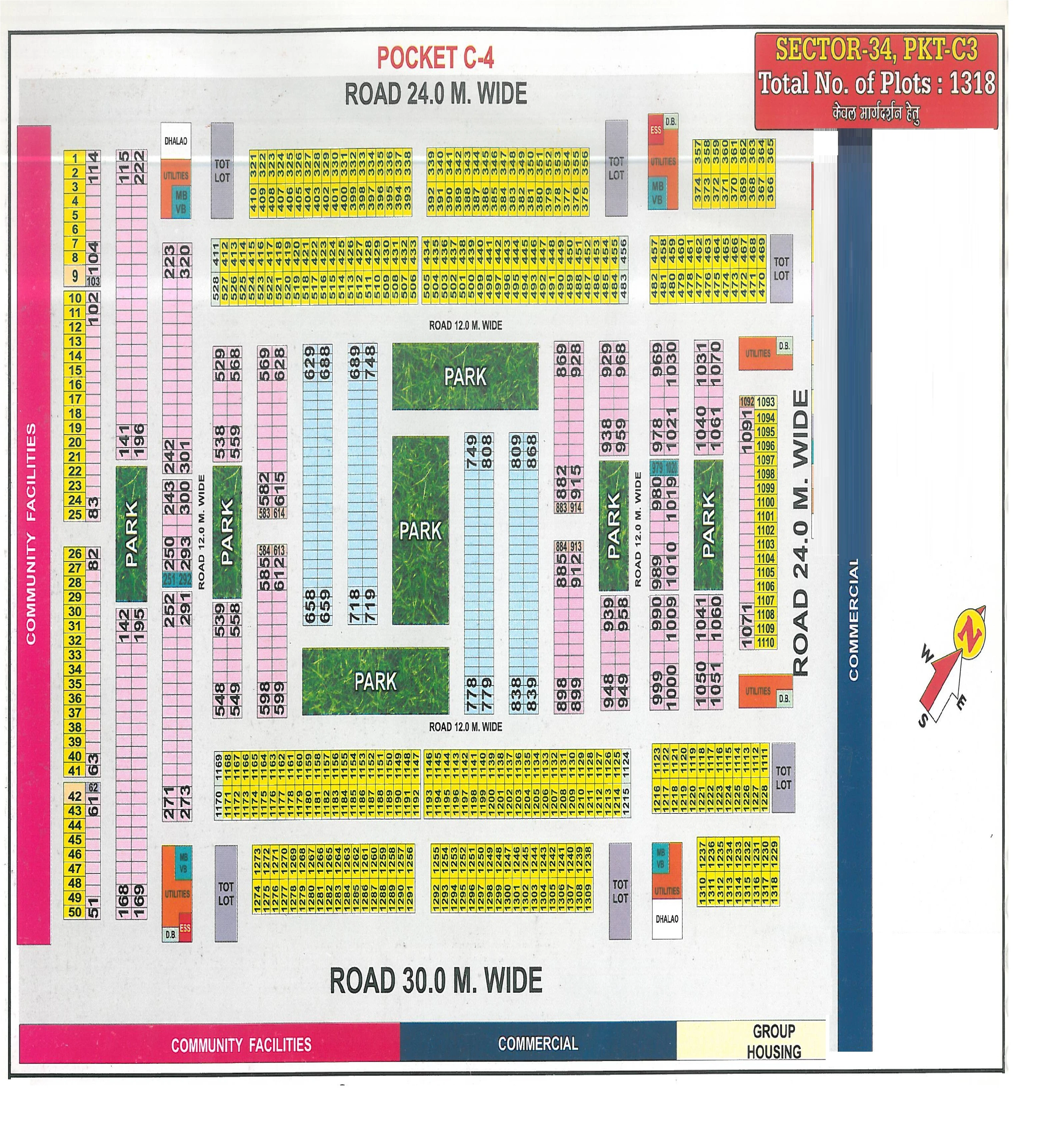 Map of Pocket C3, Sector34, Rohini
