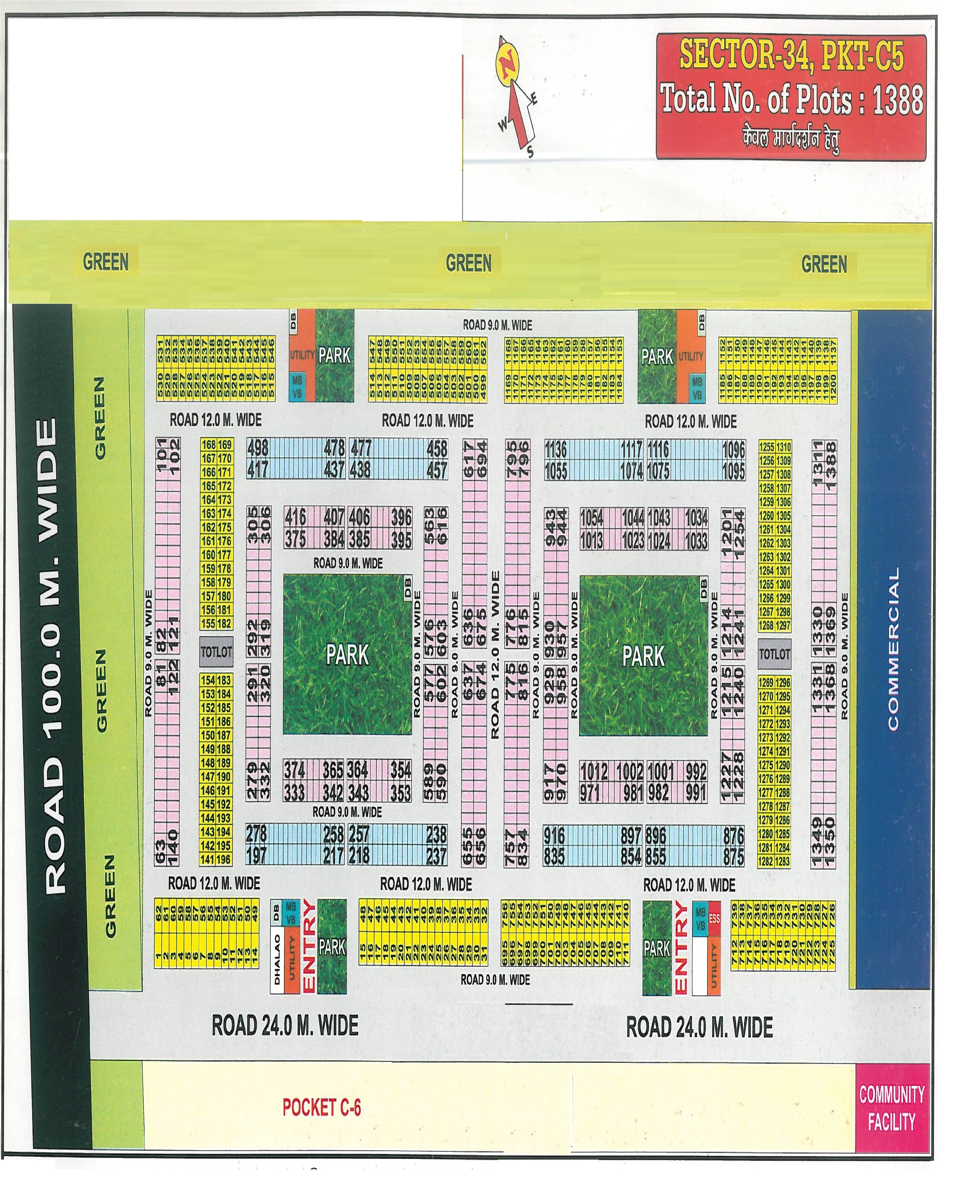 Map of Pocket C5, Sector 34, Rohini