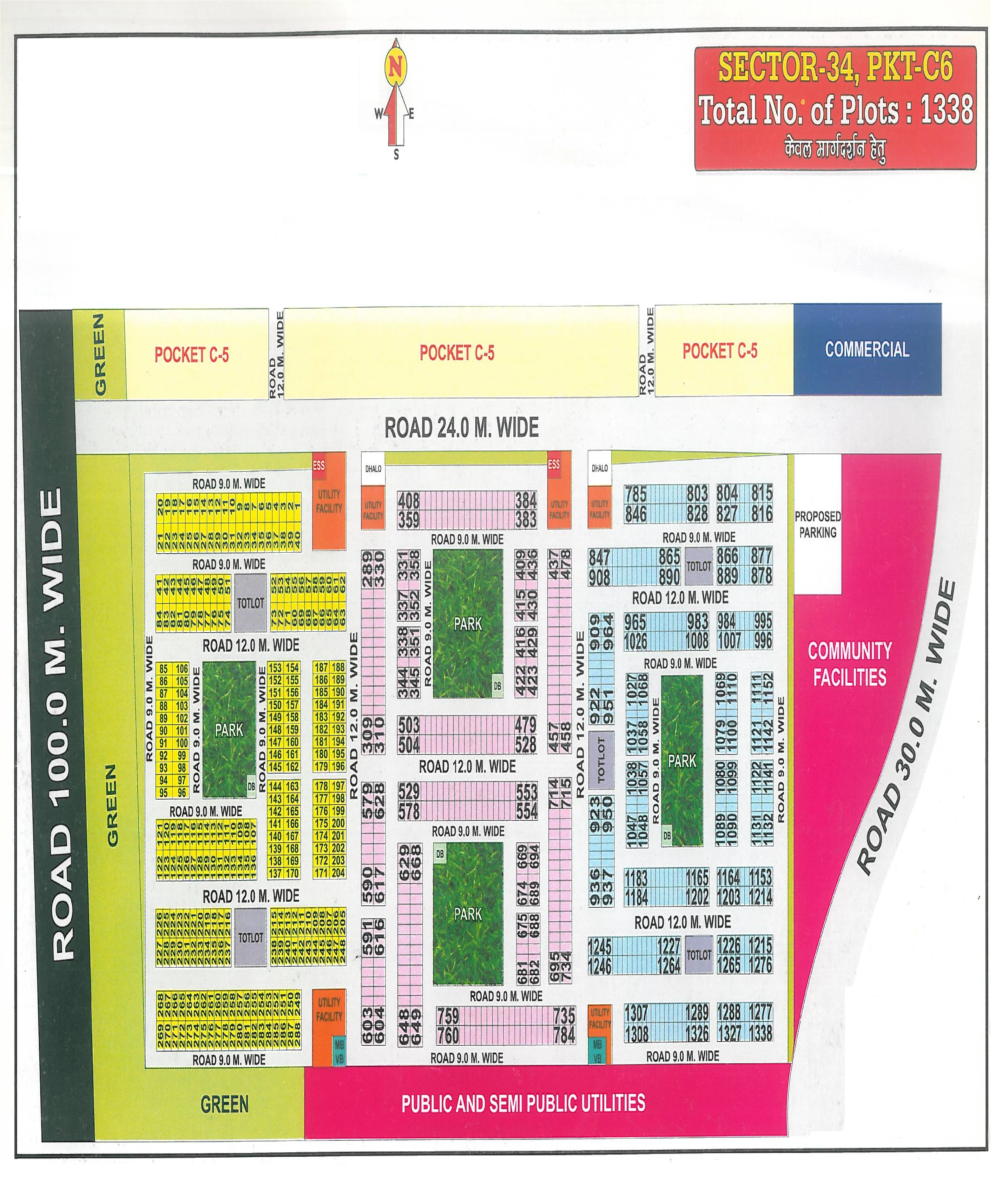 Map of Pocket C6, Sector 34, Rohini