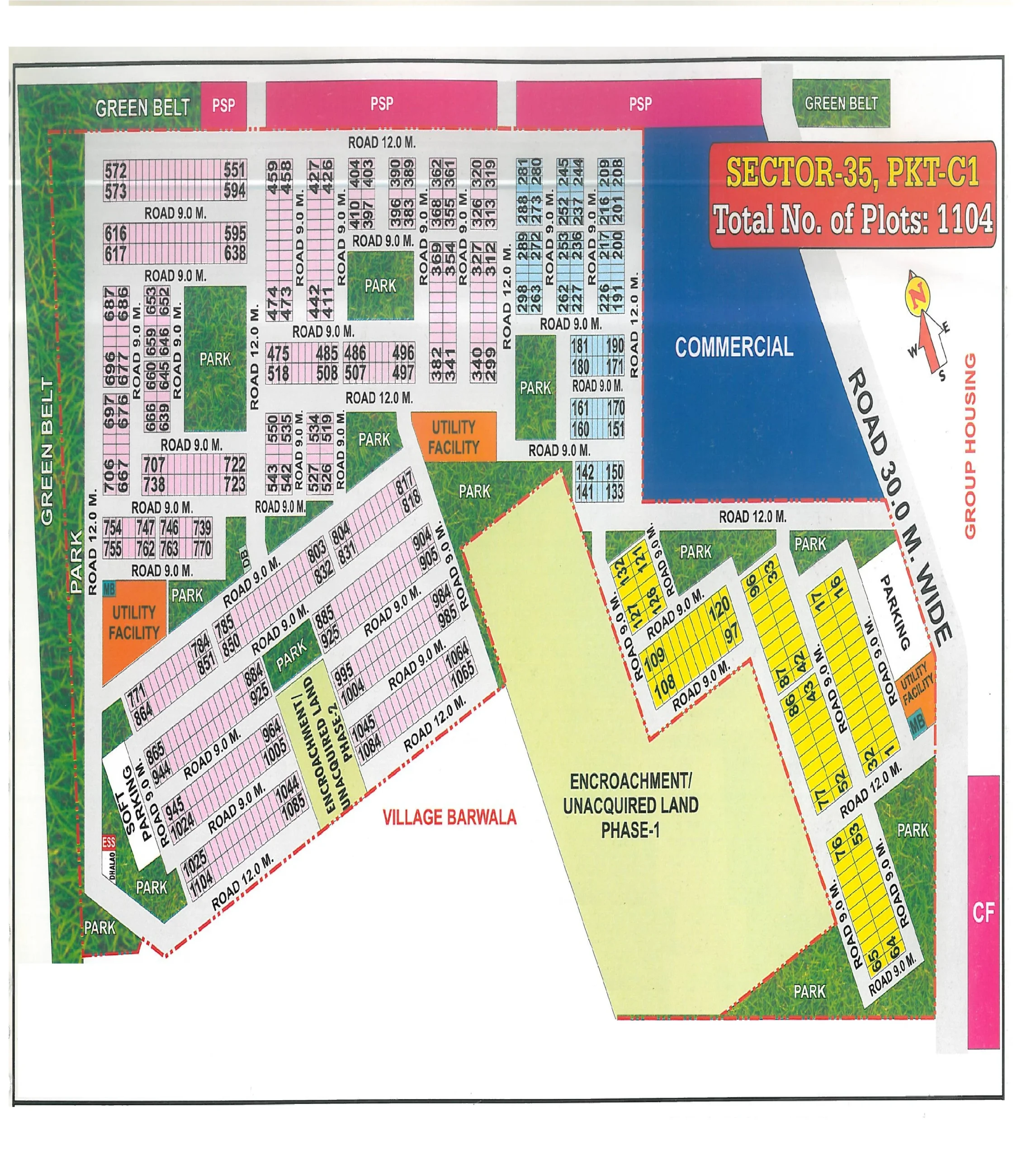 Map of Pocket C1, Sector 35, Rohini