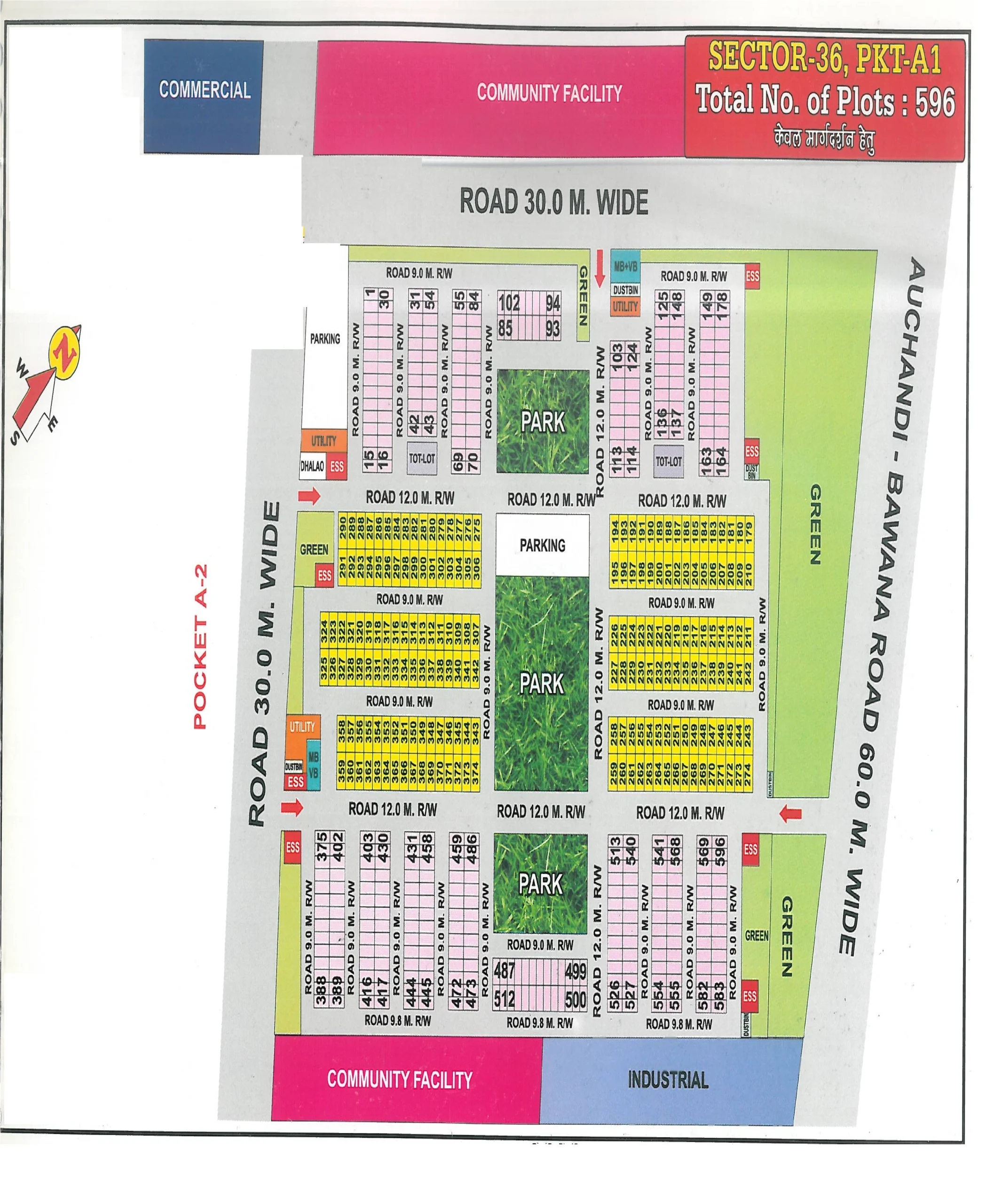 Map of Pocket A1, Sector 36, Rohini