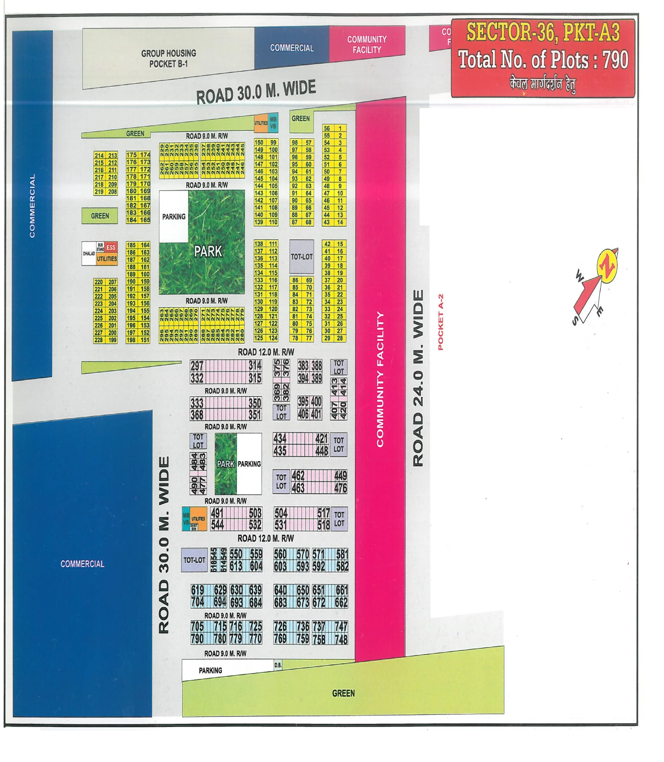 Map of Pocket A3, Sector 36, Rohini