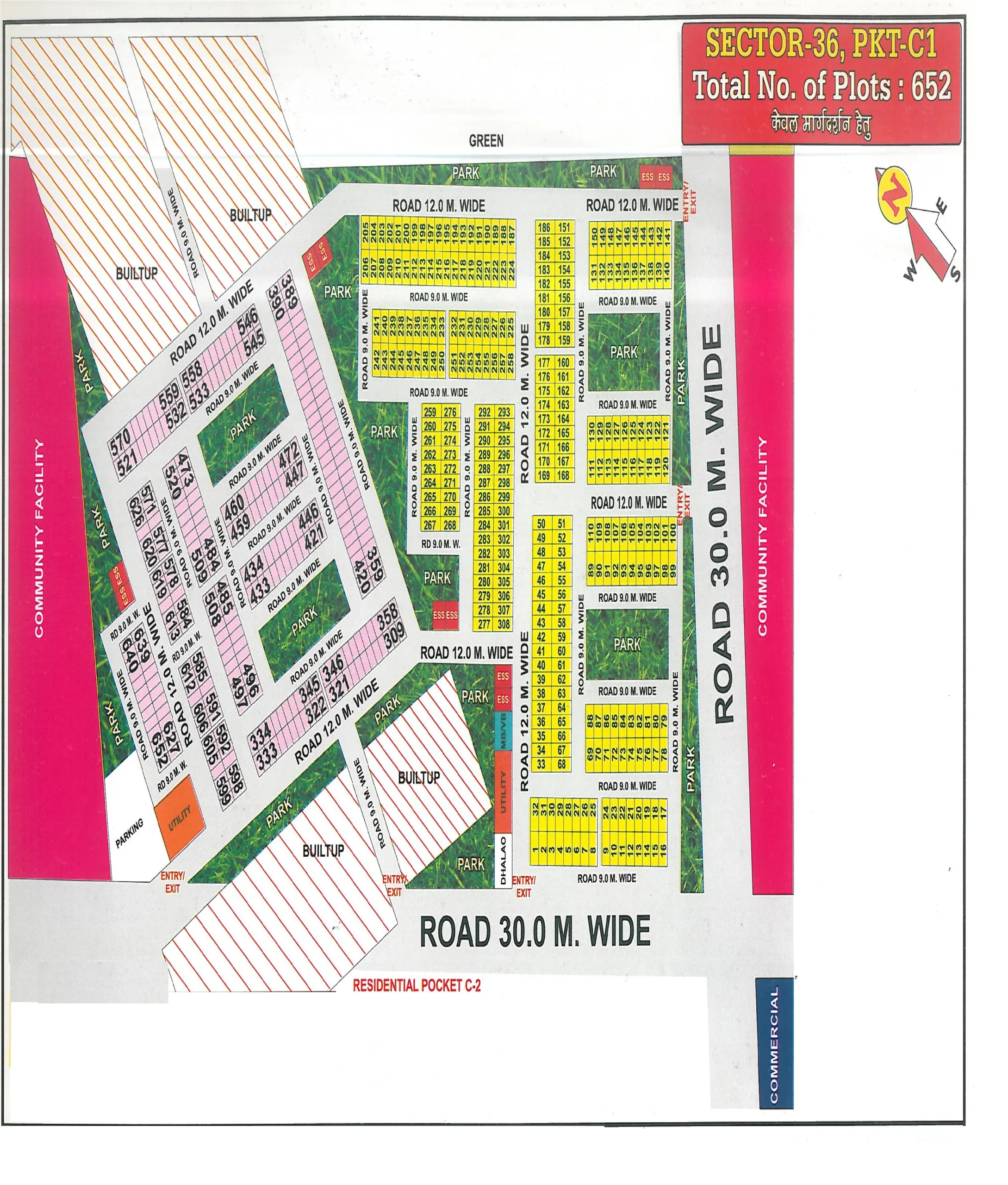 Map of Pocket C1, Sector 36, Rohini