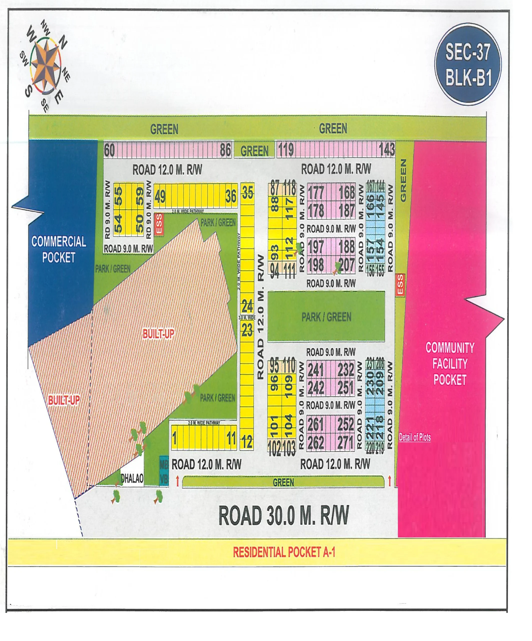 Map of Pocket B1, Sector 37, Rohini