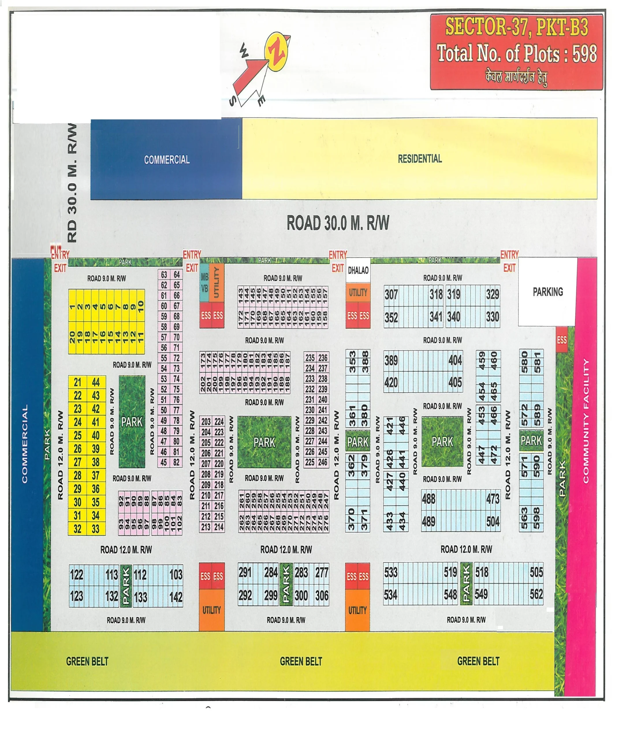 Map Of Pocket B3, Sector 37, Rohini
