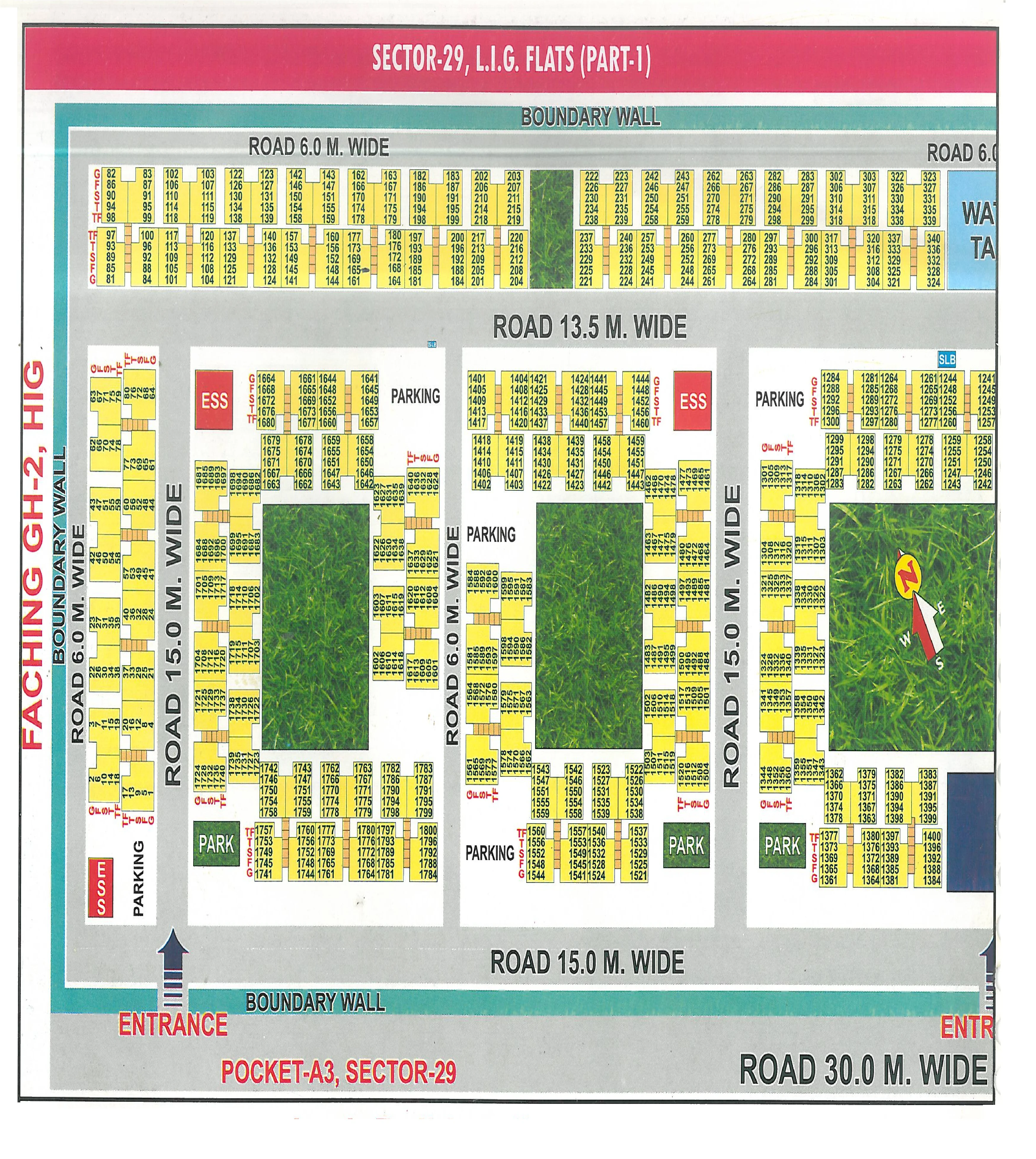 Map of Group Housing 1 (Part-1), Sector 29, Rohini